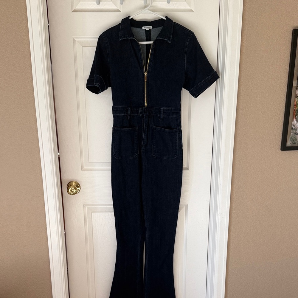 We wore what Dark Denim Jumpsuit with Zipper